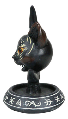 Occult Wicca Sacred Geometry Black Cat Crescent Moon Backflow Incense Burner-8