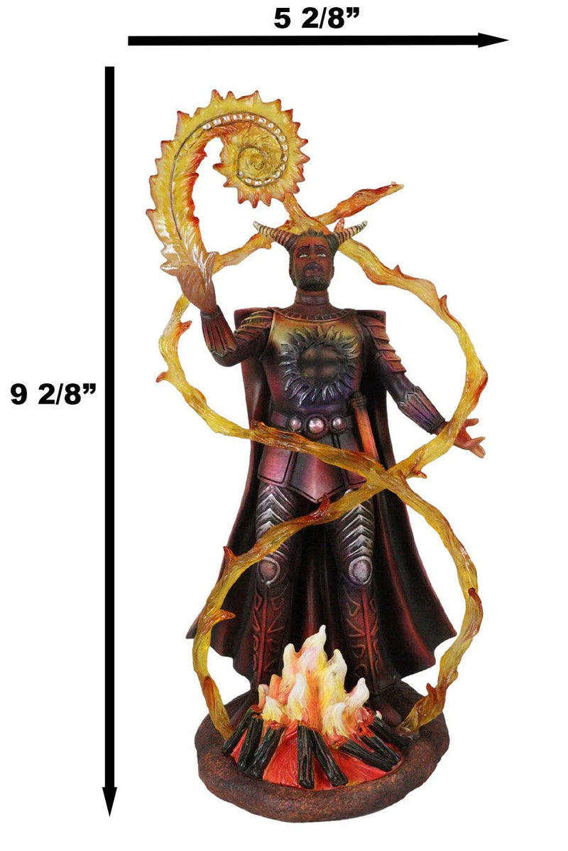 Fire Elemental Horned Wizard Sorcerer Demoniac Summoning Hellfire Magic Figurine-8