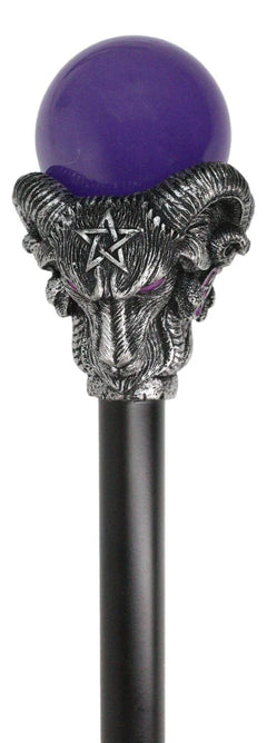 Dark Occult Pentagram Baphomet Sabbatic Goat of Mendes Swagger Stick Cane Staff-7