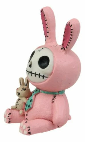 Furrybones Pink Bunnie Bun Rabbit Skeleton Figurine Small Furry Bones Skull-4
