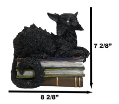 Witching Hour Mystical Black Cat With LED Eyes On Witchcraft Books Figurine-9