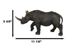 African Safari Grasslands Rhinoceros Horned Beast Decorative Figurine 11" Long-4