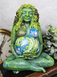 7" Millennial Gaia Mother Goddess Te Fiti Statue Oberon Zell (Earth Green)-4