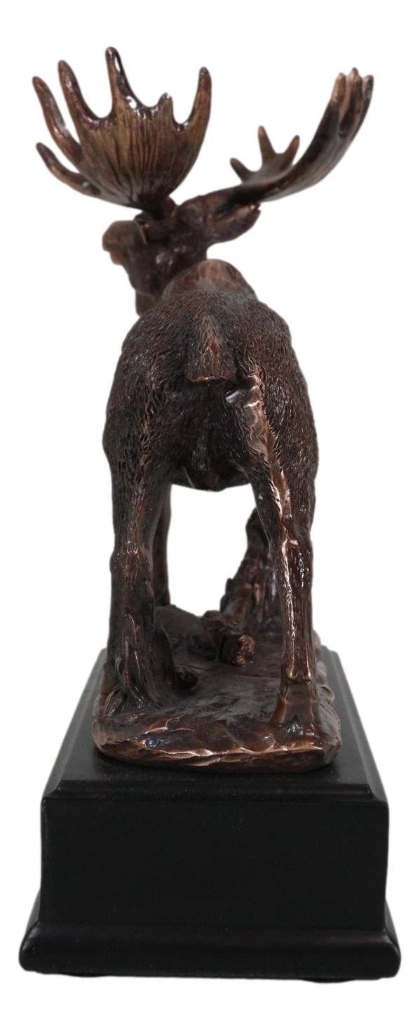 The Emperor Wild Elk Bull Moose Statue Bronze Electroplated Figurine With Base-8