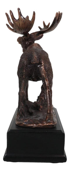 The Emperor Wild Elk Bull Moose Statue Bronze Electroplated Figurine With Base-8