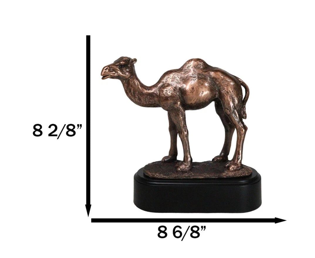 Desert Explorer Single Hump Brown Camel Electroplated Resin Figurine With Base-8