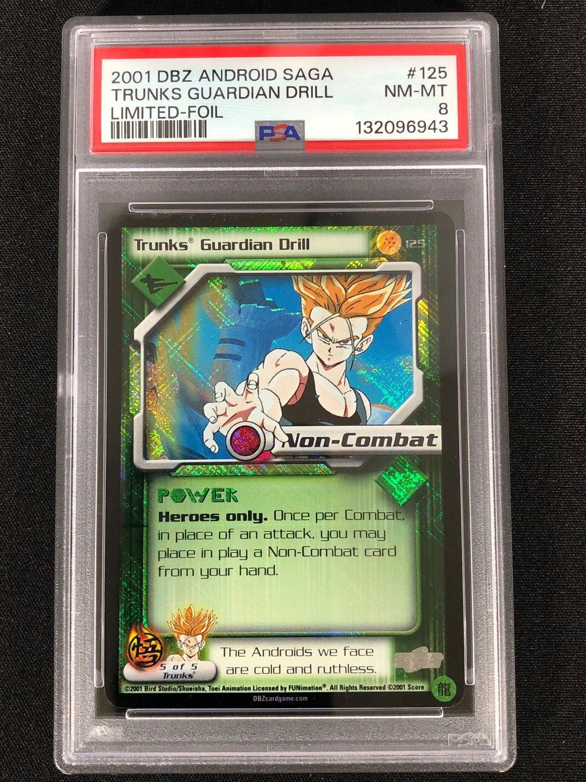 DBZ 2001 Trunks Guardian Drill 125 Foil PSA 8-1