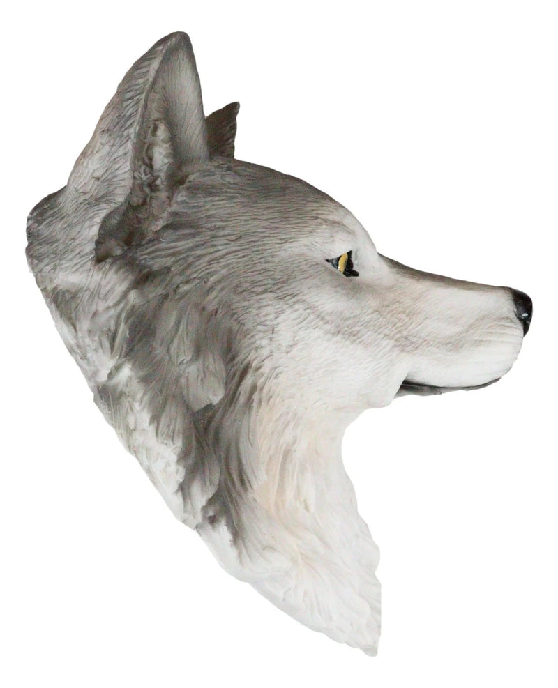 Large Fenrir Alpha Gray Wolf Head Wall Decor Plaque 14"Tall Art Decor-4