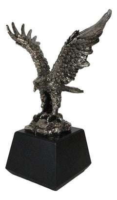 King Of The Skies Majestic Electroplated Silver American Bald Eagle Figurine-6