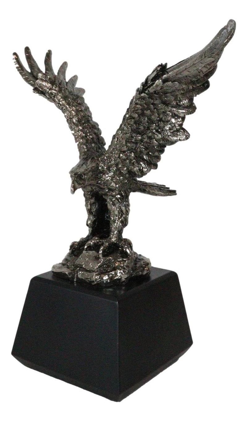 King Of The Skies Majestic Electroplated Silver American Bald Eagle Figurine-6