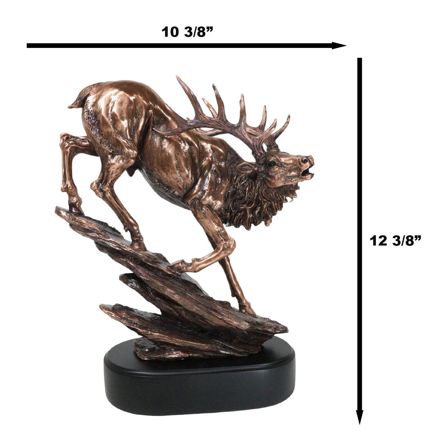 Large Bellowing Wapiti Bull Elk Deer Rustic Bronze Electroplated Finish Statue-5