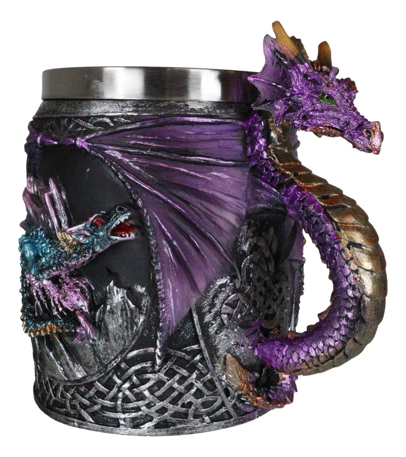 Conception Blue Fire Purple Dragon Beer Stein Tankard Coffee Cup Mug 12oz-4