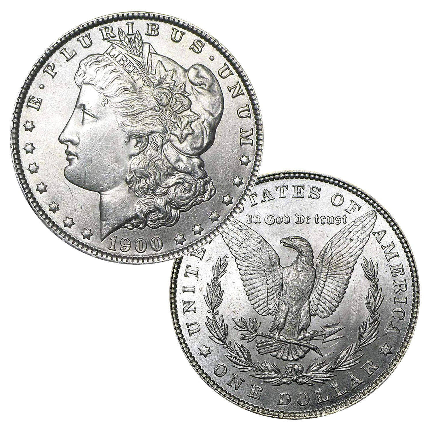 1900 P Morgan Silver Dollar $1 Brilliant Uncirculated BU 90% Silver-1