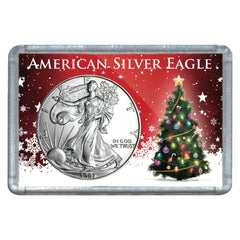 Moneda de plata americana de $1 de 1997 con diseño de árbol de Navidad-1