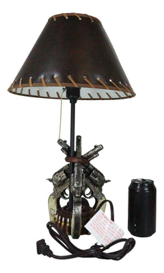Rustic Western Triple Six Shooter Revolver Gun Pistols Cowboy Buckle Table Lamp-7