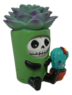 Furry Bones Echy The Succulent Plant Pot With Cactus Skeleton Figurine-4