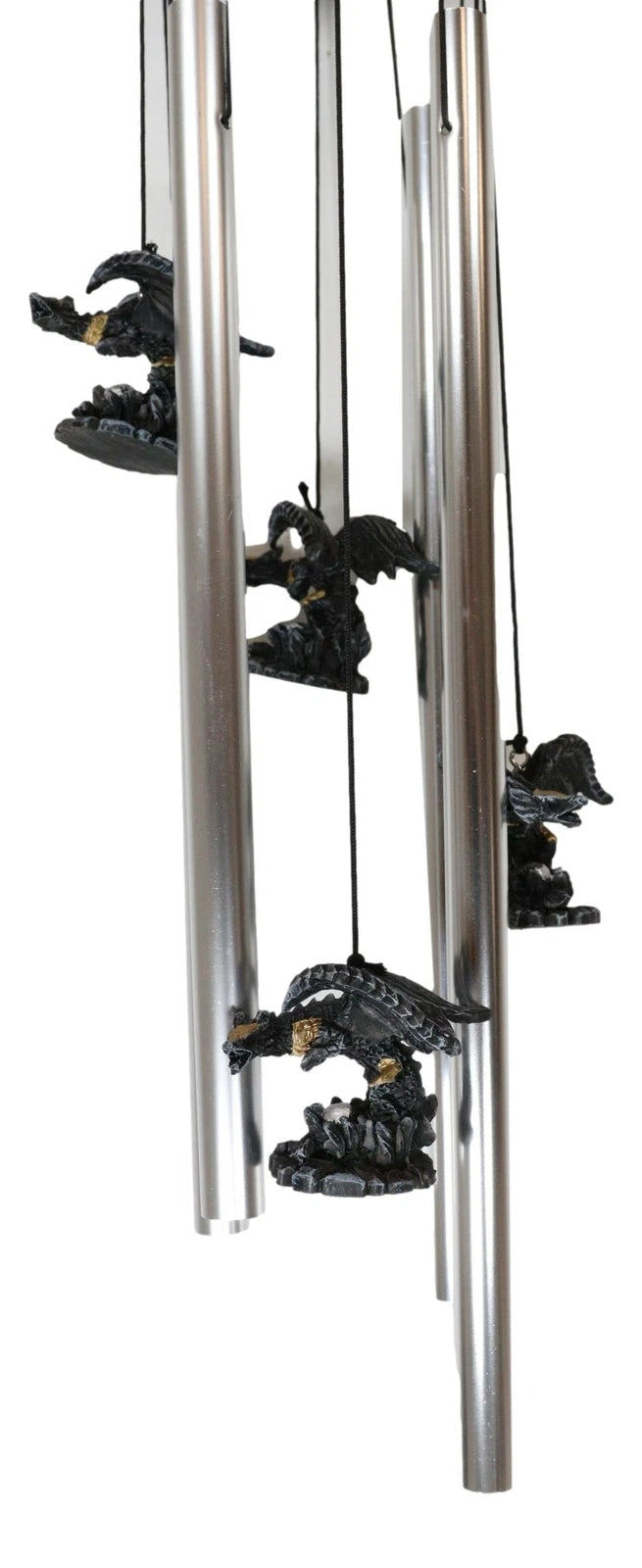 Armored Battle Dragon Crystal Sphere Resonant Relaxing Wind Chime Garden Patio-5