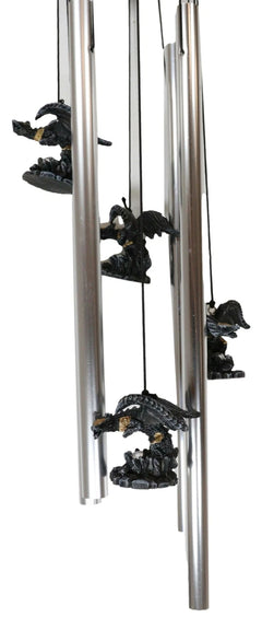 Armored Battle Dragon Crystal Sphere Resonant Relaxing Wind Chime Garden Patio-5