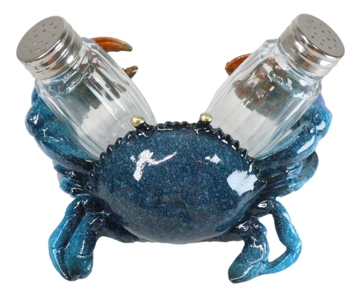 Nautical Ocean Marine Blue Crab Salt And Pepper Shakers Holder Figurine Set-4