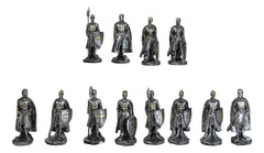 Medieval Castle Fortress Display Stand And 12 Mini Crusader Knights Figurine Set-2