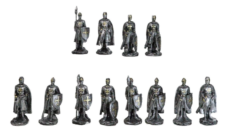 Medieval Castle Fortress Display Stand And 12 Mini Crusader Knights Figurine Set-2