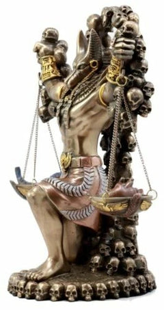 Anubis By Ankh Altar Weighing The Heart Against Feather Figurine 9" Tall-2