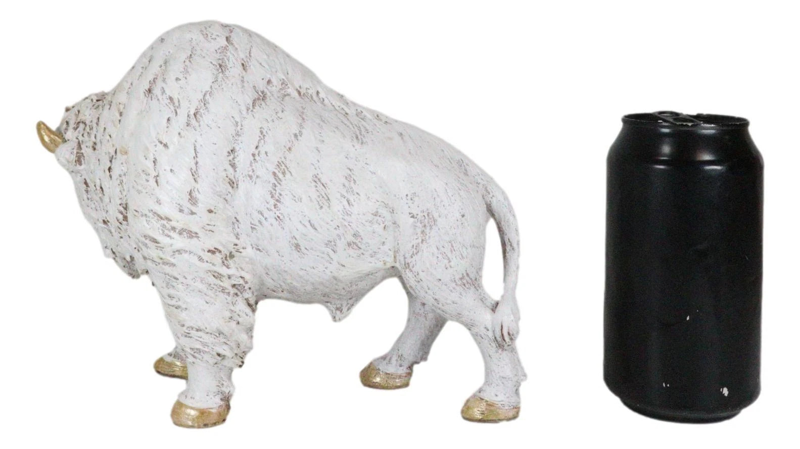Native American Sacred White Bison Buffalo Decor Resin Figurine 8.75"L-4