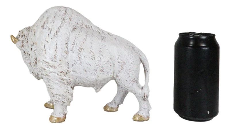 Native American Sacred White Bison Buffalo Decor Resin Figurine 8.75"L-4