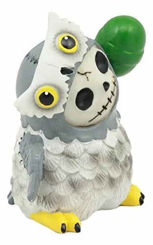 Furrybones Hootie Snow Owl With Green Lollipop Skeleton Monster Figurine Decor-2