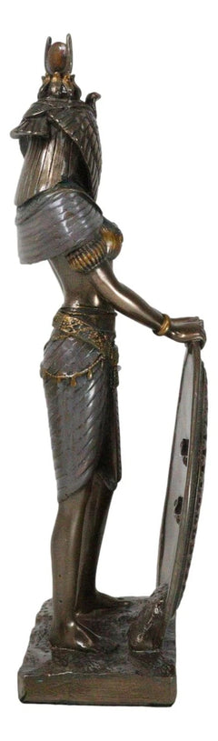 Egyptian Goddess Of Magic & Motherhood Isis Ra With Reed Shield Figurine Decor-3