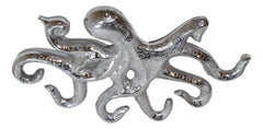 18"L Nickel Plated Aluminum Nautical Marine Sea Octopus Wall Decorative Plaque-6