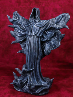 The Dark Lord Boogeyman Black Death Grim Reaper With Raven Crows Figurine-2