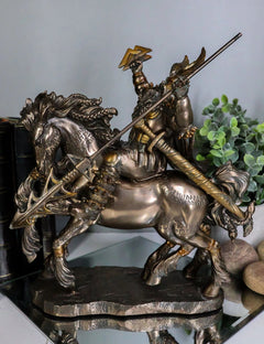 Norse Viking God Battle Cry Odin Riding On Sleipnir to Hel Figurine 9" L-2