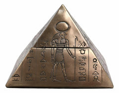 Ancient Egyptian Isis Sekhmet Horus Anubis Pyramid Jewelry Trinket Box 6"L-2