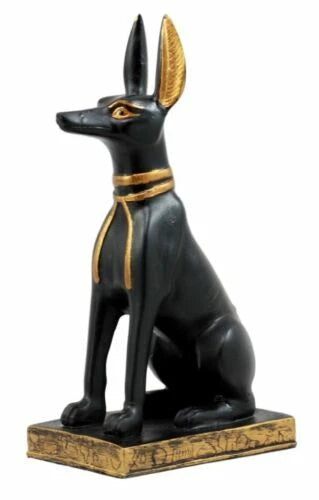 Sitting Ancient Egyptian God Anubis Jackal Dog Figurine 5"H God of The Afterlife-3