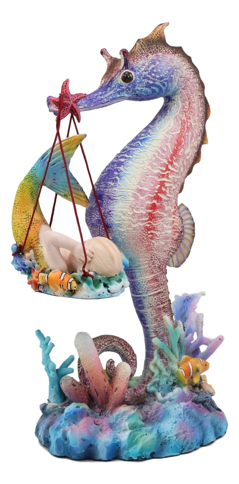 Sheila Wolk Ocean Mer Birth Baby Merboy Rainbow Seahorse Delivery Statue
