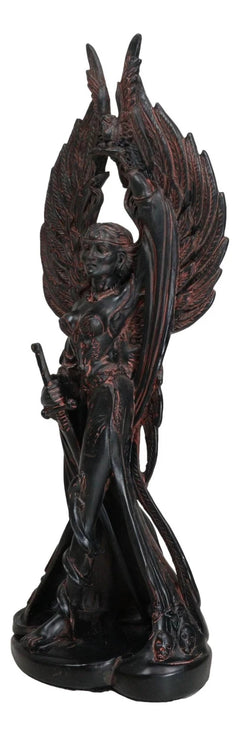 Morrigan Statue, 12" Celtic War Goddess Phantom Queen Triple Goddess Valkyrie Figurine for Shelf, Mantle, Home, or Gothic Fantasy Decor-4