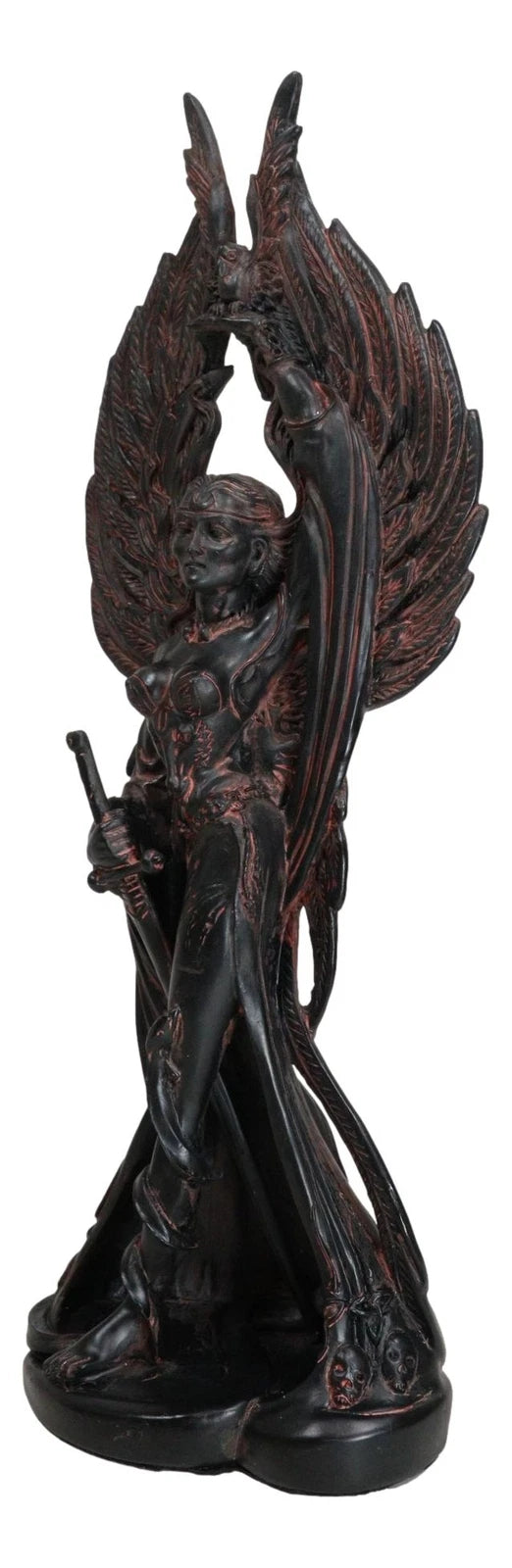 Morrigan Statue, 12" Celtic War Goddess Phantom Queen Triple Goddess Valkyrie Figurine for Shelf, Mantle, Home, or Gothic Fantasy Decor-4