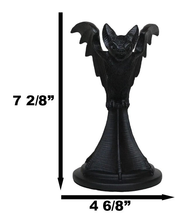 Wicca Gothic Black Gargoyle Vampire Bat Vespertilio Candlestick Holder Figurine-4