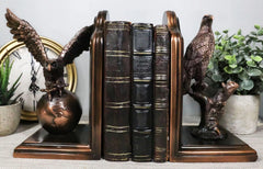 Wings of Glory American Bald Eagle Bookends Pair Bronze Electroplated Figurine-1