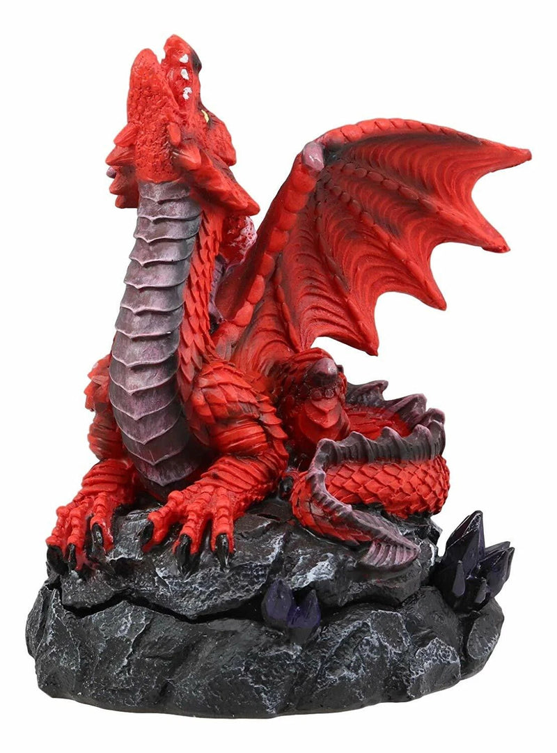 Smoke Fire Breathing Red Dragon Backflow Incense Cone Burner Statue Decor-6