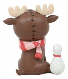 Furry Bones Pink Scarfed Spruce The Moose With White Duck Skeleton Figurine 3"H-4
