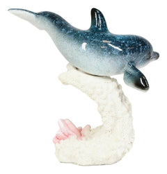 Ocean Marine Sea Life Bottlenose Dolphin Swimming Over Coral Reef Figurine-4