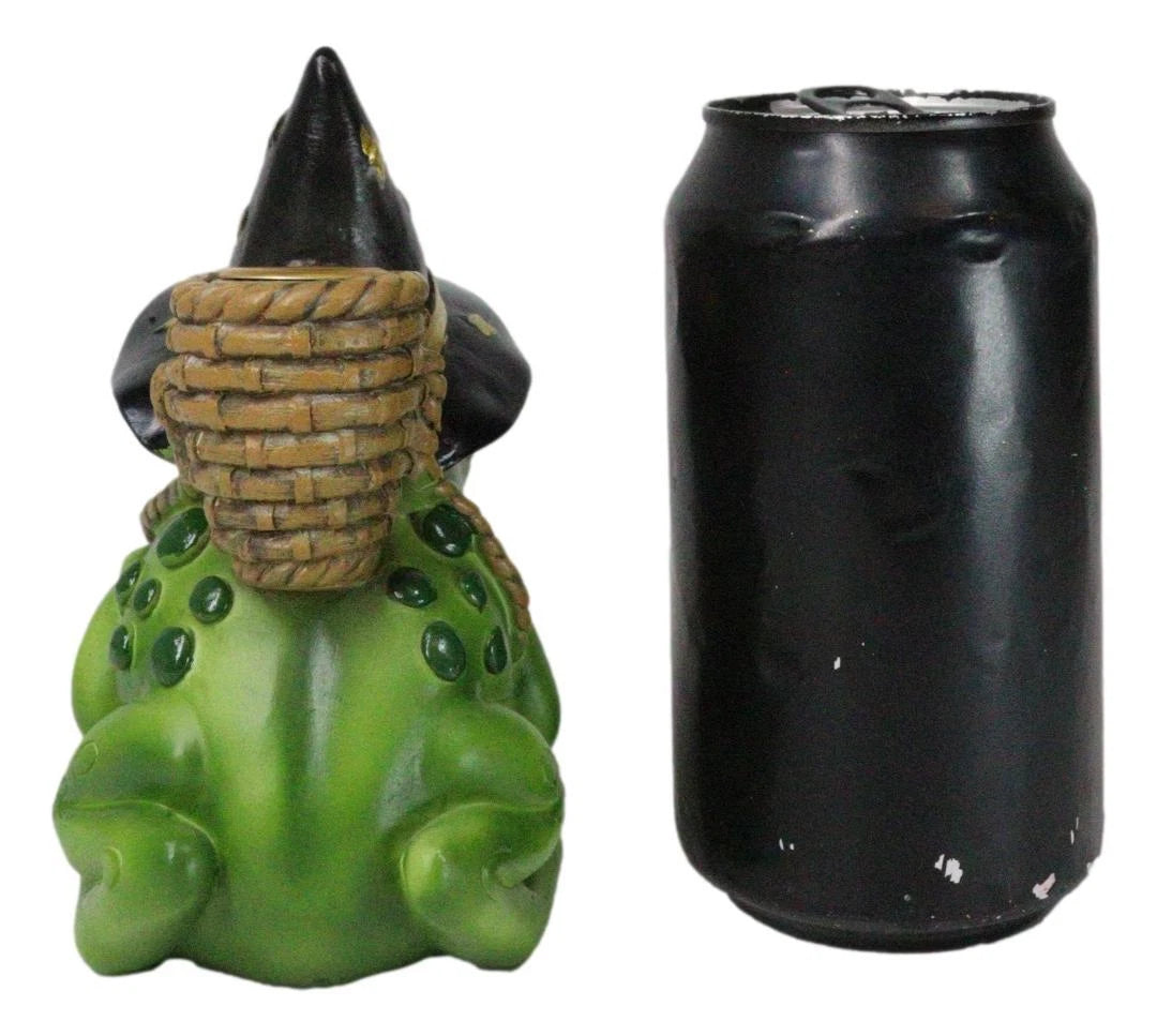 Merlin The Wizard Frog with Warlock Triple Moon Hat Backflow Incense Cone Burner-5