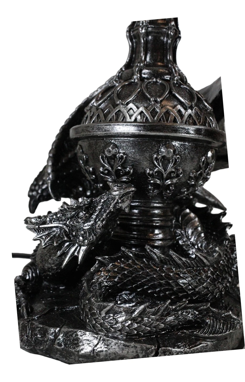 Climbing Gothic Dragon Desktop Table Lamp Statue Decor With Shade 19"H-3
