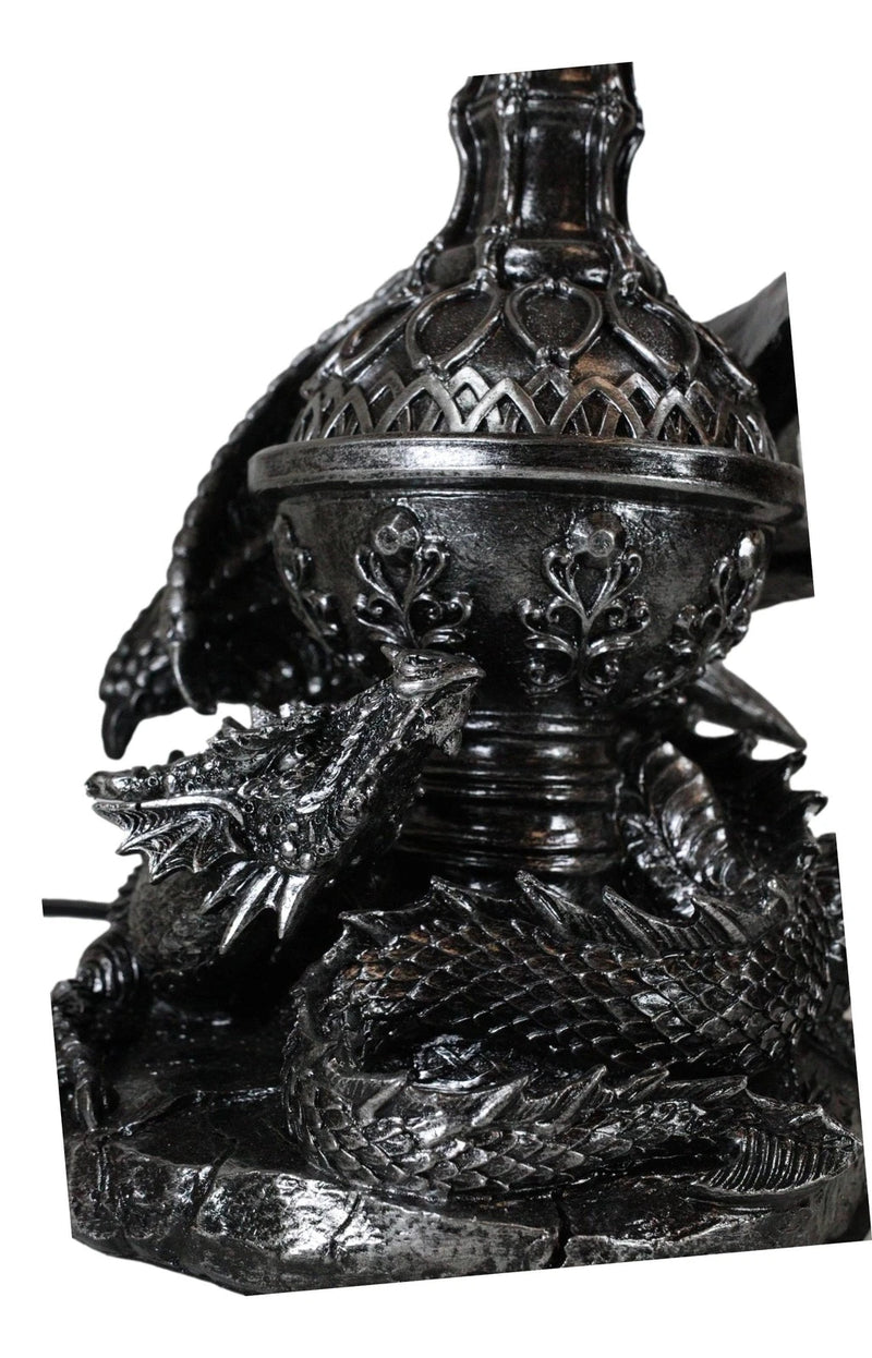 Climbing Gothic Dragon Desktop Table Lamp Statue Decor With Shade 19"H-3