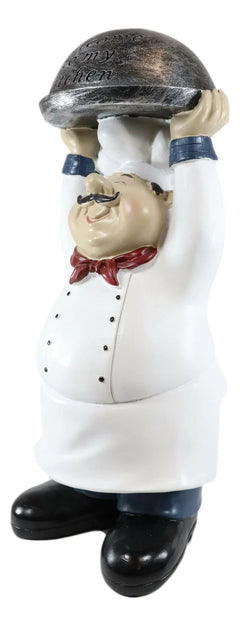 Figura de bienvenida de Master Bistro Chef con bandeja de cúpula derretida, 35,5 cm de alto-4