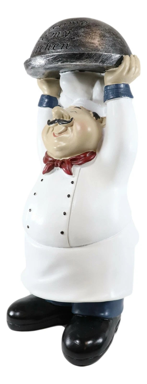 Figura de bienvenida de Master Bistro Chef con bandeja de cúpula derretida, 35,5 cm de alto-4