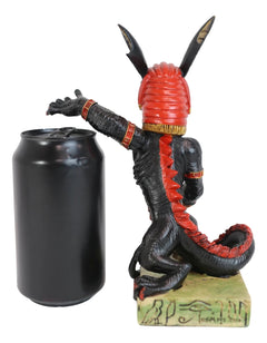 Egyptian God Of War Chaos Desert Seth On Hieroglyphic Base With Skulls Statue-3