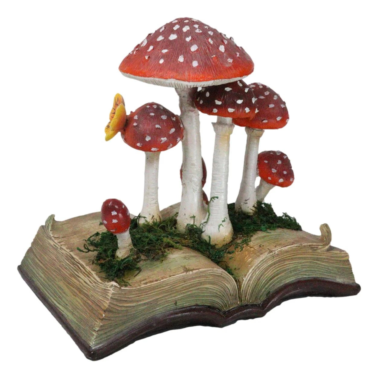 Enchanted Fairy Garden Toadstool Mushrooms Sprouting from Spell Book Figurine-4